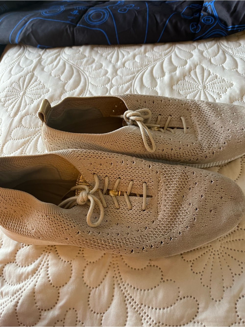 Cole Haan Women's Knit Lace-Up Sneakers in Beige